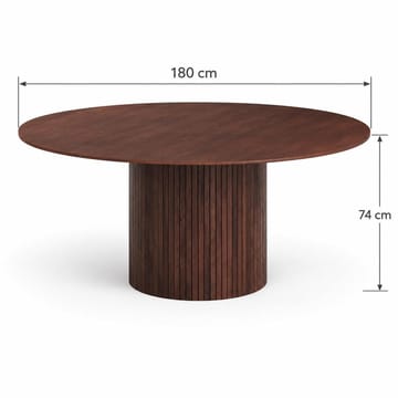 Kopparbo Matgrupp 180 cm runt i Valnöt med 8 Amelia Matstolar med Dyna - Valnöt - Möbler - Matplats - Matgrupp & matbord med stolar