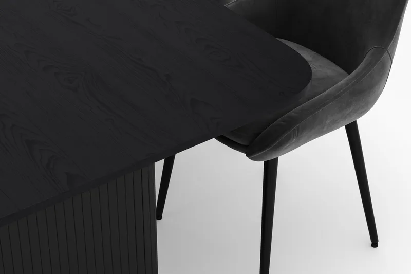 Kopparbo Matgrupp 200-206cm med 6 Alsarp Matstolar - Svart - Möbler - Matplats - Matgrupp & matbord med stolar