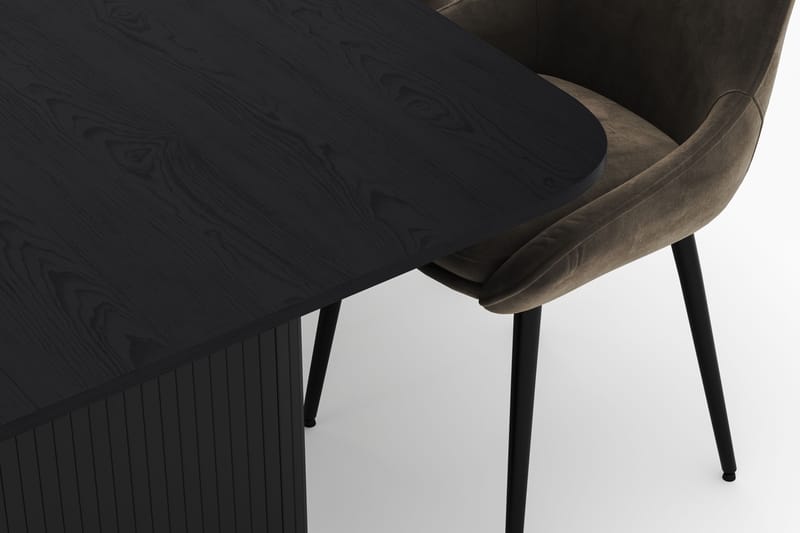 Kopparbo Matgrupp 200-206cm med 6 Alsarp Matstolar - Svart - Möbler - Matplats - Matgrupp & matbord med stolar