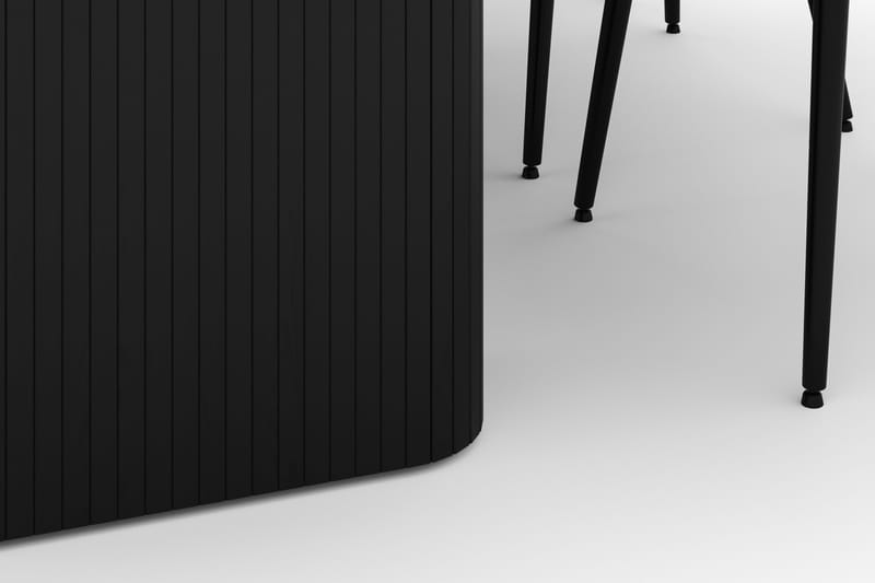 Kopparbo Matgrupp 200-206cm med 6 Alsarp Matstolar - Svart - Möbler - Matplats - Matgrupp & matbord med stolar