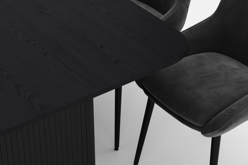 Kopparbo Matgrupp 200-206cm med 8 Alsarp Matstolar - Svart - Möbler - Matplats - Matgrupp & matbord med stolar