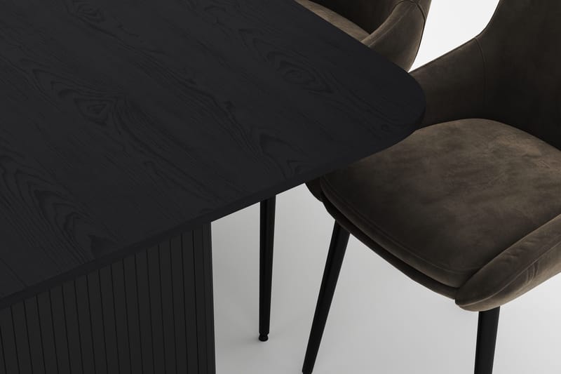 Kopparbo Matgrupp 200-206cm med 8 Alsarp Matstolar - Svart - Möbler - Matplats - Matgrupp & matbord med stolar