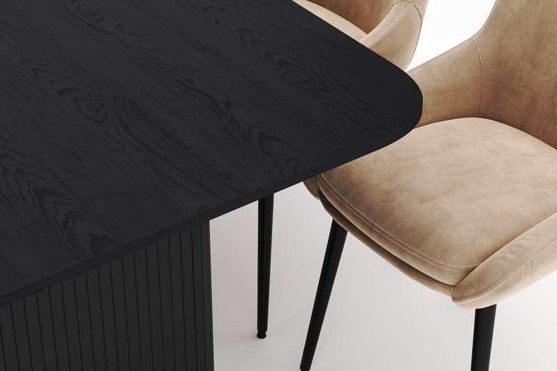 Kopparbo Matgrupp 200-206cm med 8 Alsarp Matstolar - Svart - Möbler - Matplats - Matgrupp & matbord med stolar