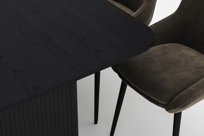 Kopparbo Matgrupp 200-206cm med 8 Alsarp Matstolar - Svart - Möbler - Matplats - Matgrupp & matbord med stolar