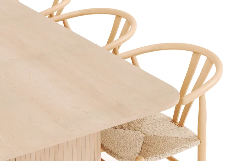 Kopparbo Matgrupp 200-260 cm Förlängningsbart med 6 Dastoori Matstolar - Whitewash - Möbler - Matplats - Matgrupp & matbord med stolar