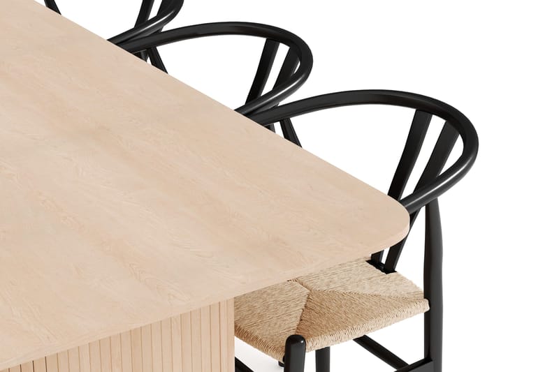 Kopparbo Matgrupp 200-260 cm Förlängningsbart med 6 Dastoori Matstolar - Whitewash - Möbler - Matplats - Matgrupp & matbord med stolar