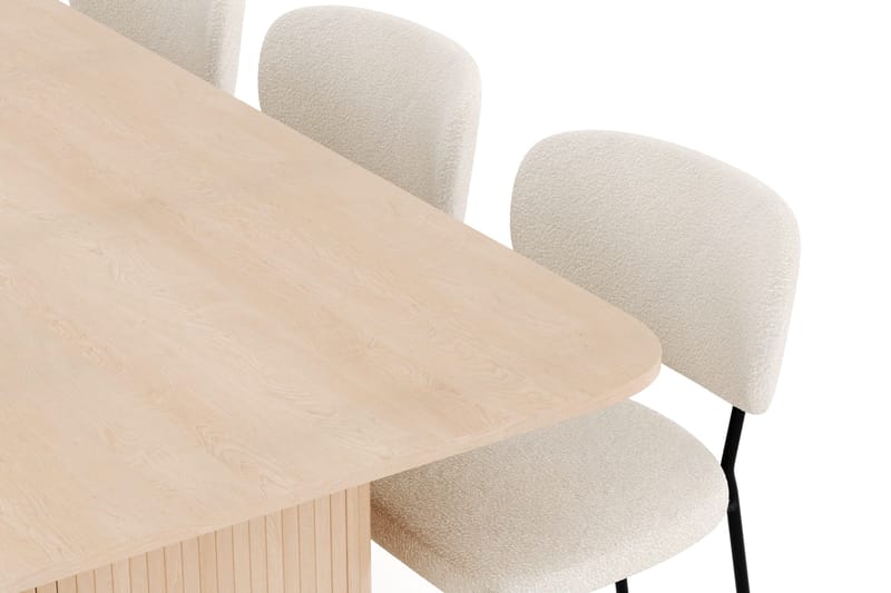 Kopparbo Matgrupp 200-260 cm Förlängningsbart med 6 Gemmiano Matstolar - Whitewash - Möbler - Matplats - Matgrupp & matbord med stolar