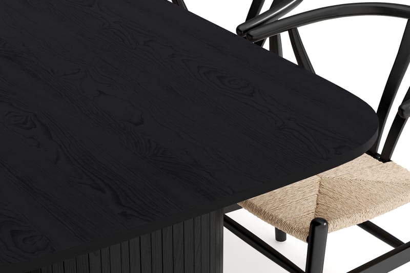 Kopparbo Matgrupp 200 cm med 6 Dastoori Matstol - 2220067-6,2229284-1 - Svart - Möbler - Matplats - Matgrupp & matbord med stolar