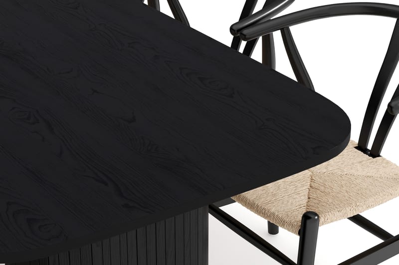 Kopparbo Matgrupp 200 cm med 6 Dastoori Matstolar - Svart - Möbler - Matplats - Matgrupp & matbord med stolar