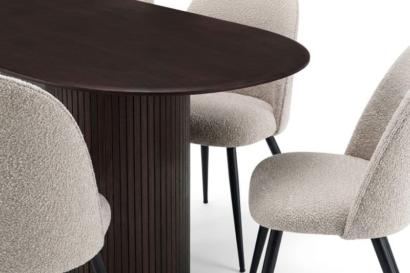 Kopparbo Matgrupp 220 cm oval med 6 Nibe Plus Mastolar - Rökt ek - Möbler - Matplats - Matgrupp & matbord med stolar