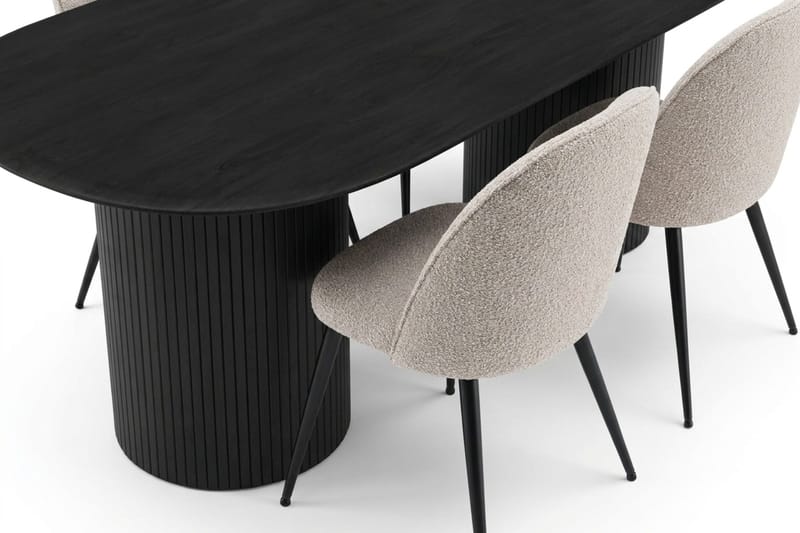 Kopparbo Matgrupp 220 cm oval med 6 Nibe Plus Mastolar - Svartlaserad ek - Möbler - Matplats - Matgrupp & matbord med stolar