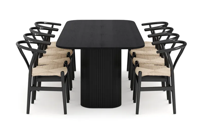 Kopparbo Matgrupp 240 cm med 8 Dastoori Matstol - Möbler - Matplats - Matgrupp & matbord med stolar