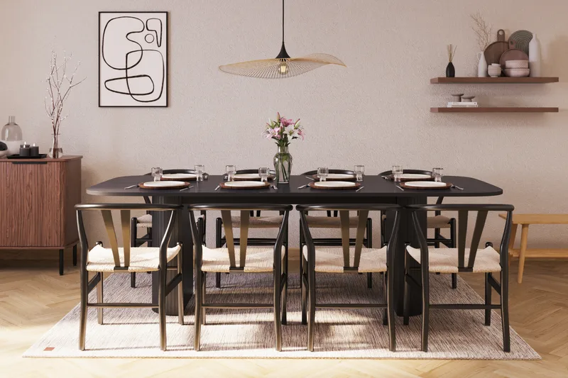 Kopparbo Matgrupp 240 cm med 8 Dastoori Matstol - Möbler - Matplats - Matgrupp & matbord med stolar