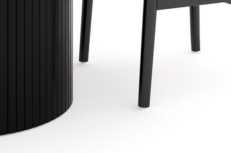 Kopparbo Matgrupp förlängningsbart 106-156 cm Rund med 4 Dastoori Matstol - 2220067-4,2229314-1 - Svart - Möbler - Matplats - Matgrupp & matbord med stolar