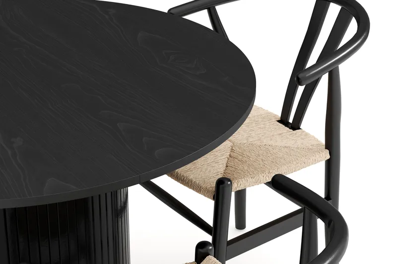 Kopparbo Matgrupp förlängningsbart 106-156 cm Rund med 4 Dastoori Matstol - Möbler - Matplats - Matgrupp & matbord med stolar