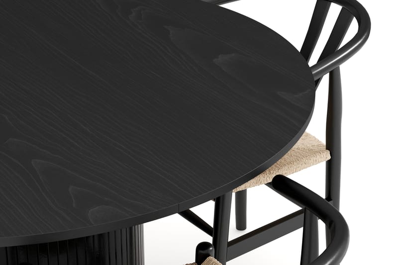 Kopparbo Matgrupp förlängningsbart 130-180 cm Rund med 4 Dastoori Matstol - 2220067-4,2229282-1 - Svart - Möbler - Matplats - Matgrupp & matbord med stolar