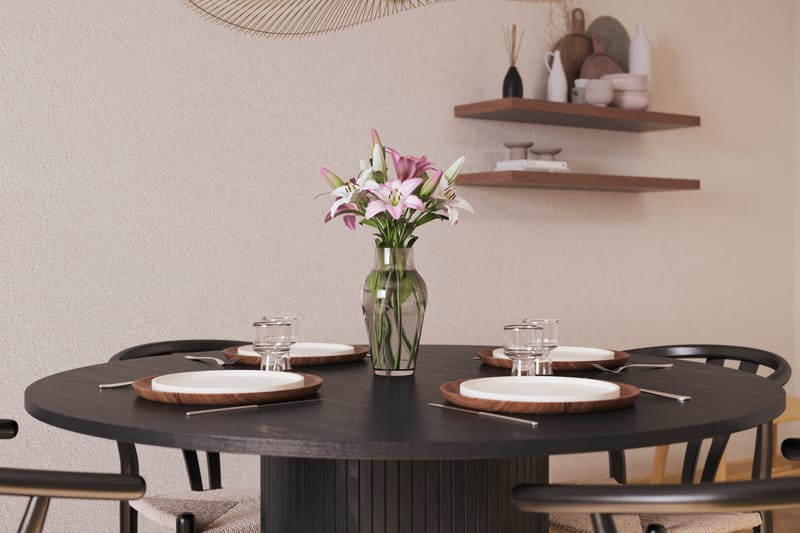 Kopparbo Matgrupp förlängningsbart 130-180 cm Rund med 4 Dastoori Matstol - Möbler - Matplats - Matgrupp & matbord med stolar