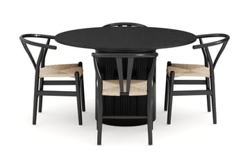 Kopparbo Matgrupp förlängningsbart 130-180 cm Rund med 4 DEPIJP Matstol - Möbler - Matplats - Matgrupp & matbord med stolar