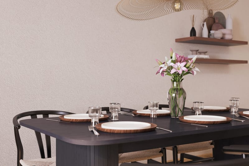 Kopparbo Matgrupp förlängningsbart 180-240 cm med 6 Dastoori Matstol - 2220067-6,2229285-1 - Svart - Möbler - Matplats - Matgrupp & matbord med stolar