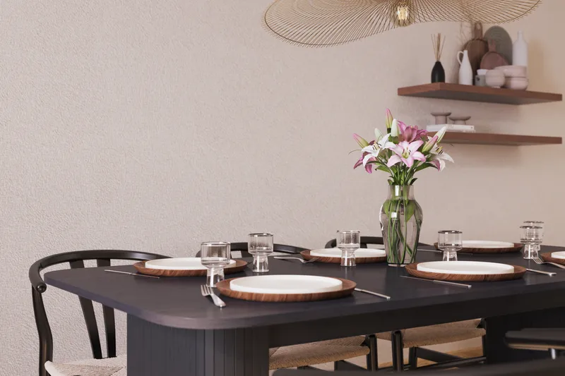 Kopparbo Matgrupp förlängningsbart 180-240 cm med 6 Dastoori Matstol - Möbler - Matplats - Matgrupp & matbord med stolar