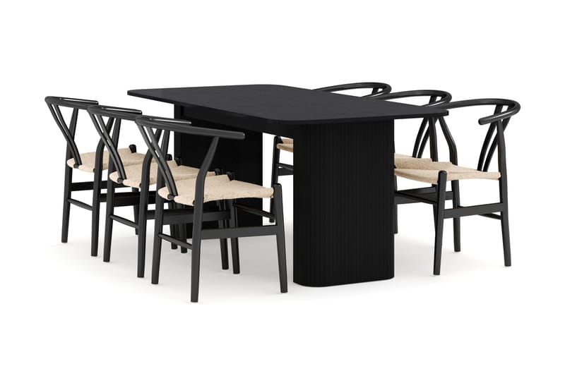 Kopparbo Matgrupp förlängningsbart 180-240 cm med 6 DEPIJP Matstol - Möbler - Matplats - Matgrupp & matbord med stolar