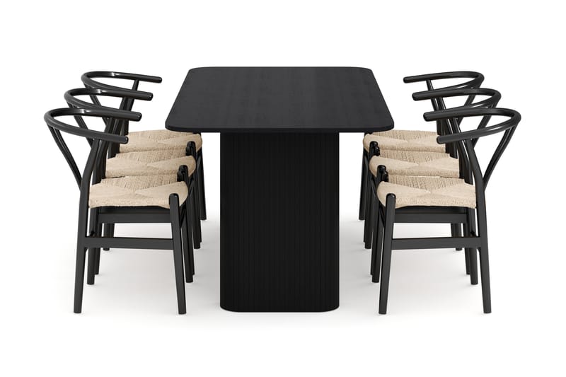 Kopparbo Matgrupp förlängningsbart 180-240 cm med 6 DEPIJP Matstol - Möbler - Matplats - Matgrupp & matbord med stolar