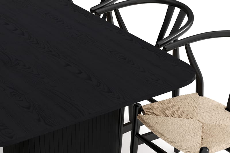 Kopparbo Matgrupp förlängningsbart 200-260 cm med 8 Dastoori Matstol - 2220067-8,2229312-1 - Svart - Möbler - Matplats - Matgrupp & matbord med stolar