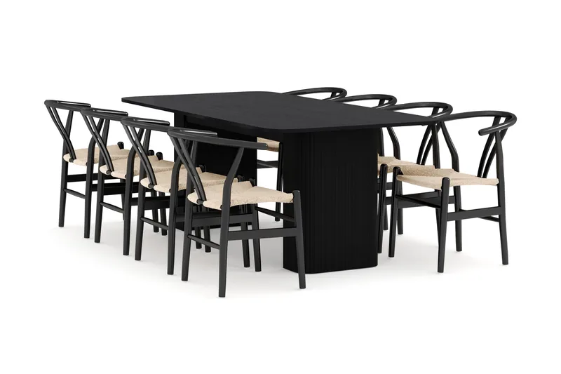 Kopparbo Matgrupp förlängningsbart 200-260 cm med 8 Dastoori Matstol