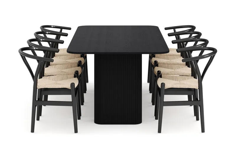 Kopparbo Matgrupp förlängningsbart 200-260 cm med 8 Dastoori Matstol - Möbler - Matplats - Matgrupp & matbord med stolar