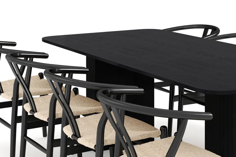 Kopparbo Matgrupp förlängningsbart 200-260 cm med 8 Dastoori Matstol - Möbler - Matplats - Matgrupp & matbord med stolar