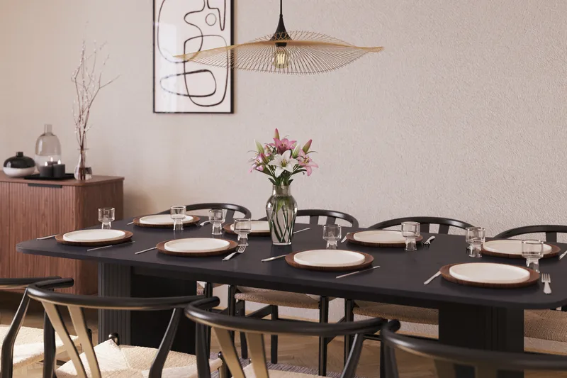 Kopparbo Matgrupp förlängningsbart 200-260 cm med 8 Dastoori Matstol - Möbler - Matplats - Matgrupp & matbord med stolar