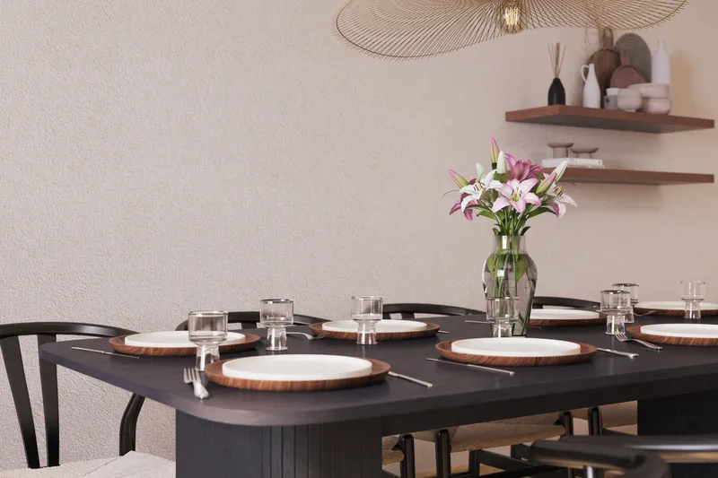 Kopparbo Matgrupp förlängningsbart 200-260 cm med 8 Dastoori Matstol - Möbler - Matplats - Matgrupp & matbord med stolar