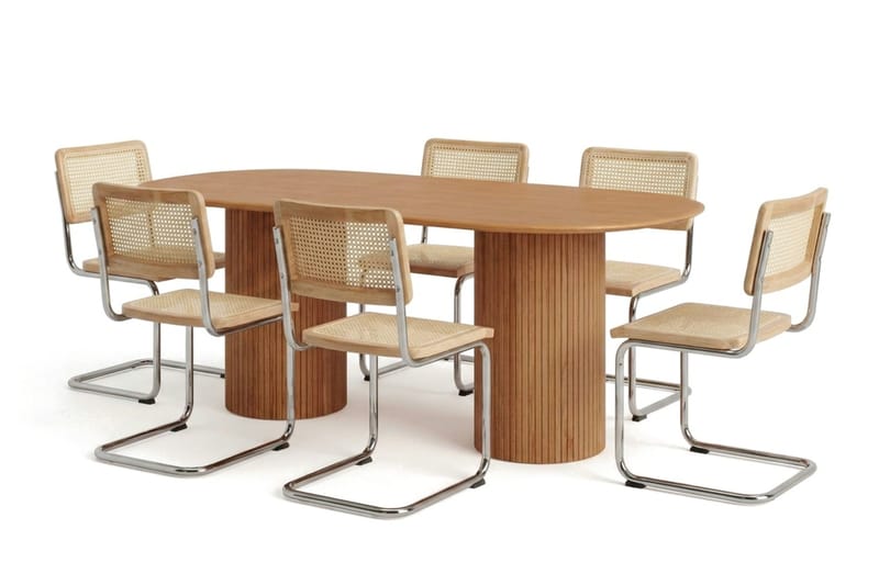 Kopparbo Matgrupp oval 180 cm Ek med 6 Build Matstolar, Ek