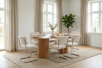Kopparbo Matgrupp oval 180 cm Ek med 6 Milva Matstolar - Ek - Möbler - Matplats - Matgrupp & matbord med stolar
