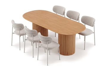 Kopparbo Matgrupp oval 180 cm med 6 Lucy Matstolar - Ek - Möbler - Matplats - Matgrupp & matbord med stolar