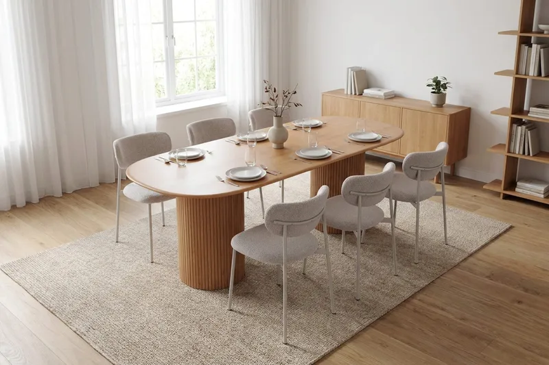 Kopparbo Matgrupp oval 180 cm med 6 Lucy Matstolar - Ek - Möbler - Matplats - Matgrupp & matbord med stolar