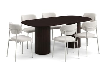 Kopparbo Matgrupp oval 180 cm med 6 Lucy Matstolar - Rökt ek - Möbler - Matplats - Matgrupp & matbord med stolar