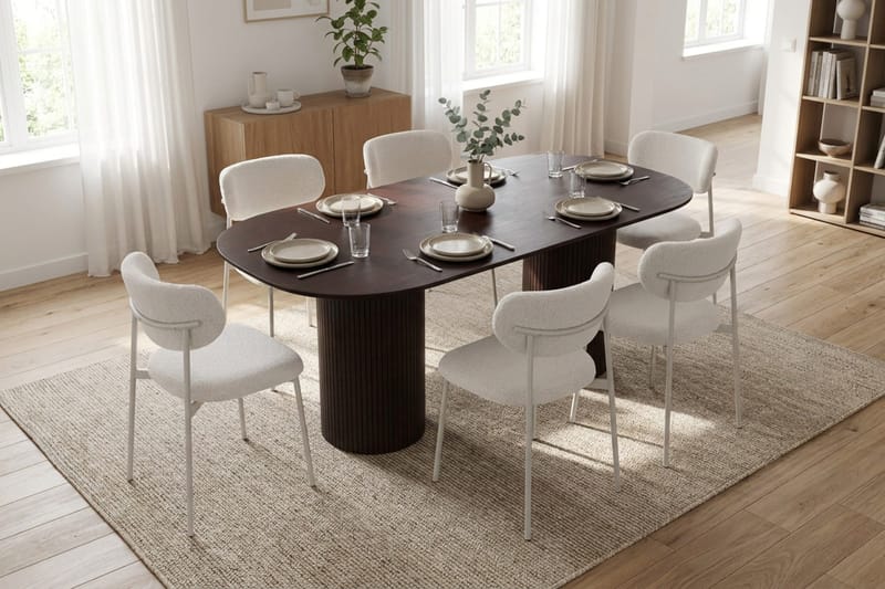 Kopparbo Matgrupp oval 180 cm med 6 Lucy Matstolar - Rökt ek - Möbler - Matplats - Matgrupp & matbord med stolar