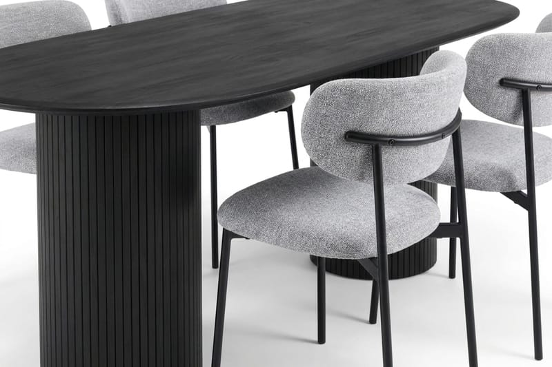 Kopparbo Matgrupp oval 180 cm med 6 Lucy Matstolar - Svartlaserad ek - Möbler - Matplats - Matgrupp & matbord med stolar
