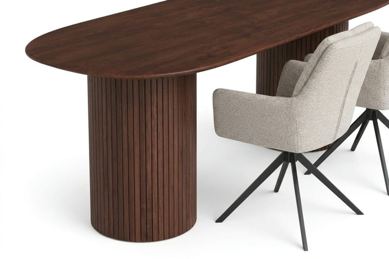 Kopparbo Matgrupp oval 180 cm Valnöt med 6 Torsby Matstolar - Valnöt - Möbler - Matplats - Matgrupp & matbord med stolar