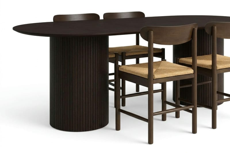 Kopparbo Matgrupp oval 220 cm Rökt Ek med 6 Elsie Matstolar - Möbler - Matplats - Matgrupp & matbord med stolar