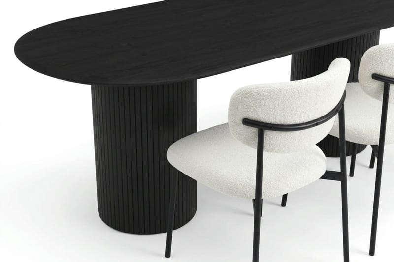 Kopparbo Matgrupp oval 220 cm Svart med 6 Lucy Matstolar - Svart - Möbler - Matplats - Matgrupp & matbord med stolar
