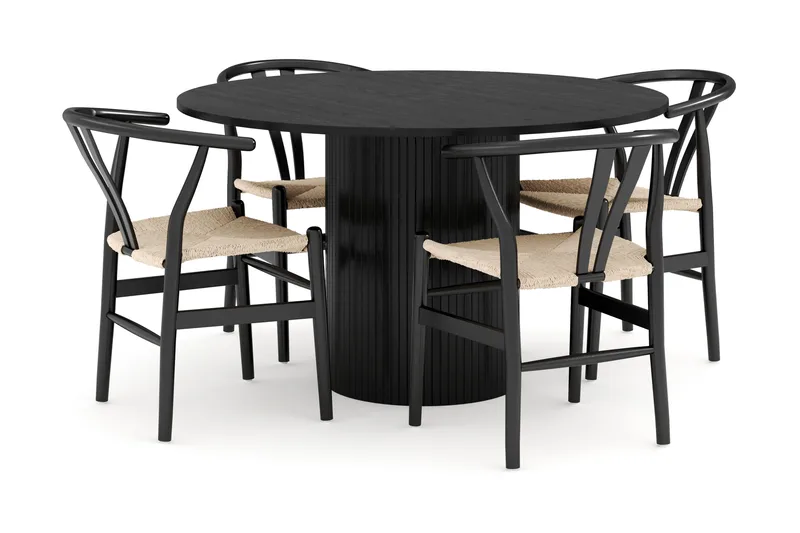 Kopparbo Matgrupp Rund 130 cm med 4 Dastoori Matstol