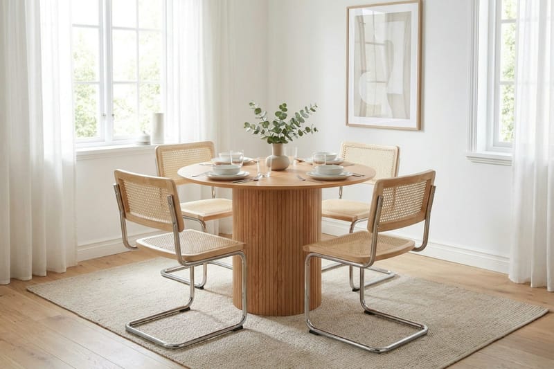 Kopparbo Matgrupp runt 110 cm Ek med 4 Build Matstolar - Ek - Möbler - Matplats - Matgrupp & matbord med stolar