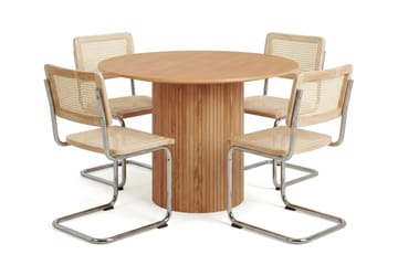 Kopparbo Matgrupp runt 110 cm Ek med 4 Build Matstolar - Ek - Möbler - Matplats - Matgrupp & matbord med stolar