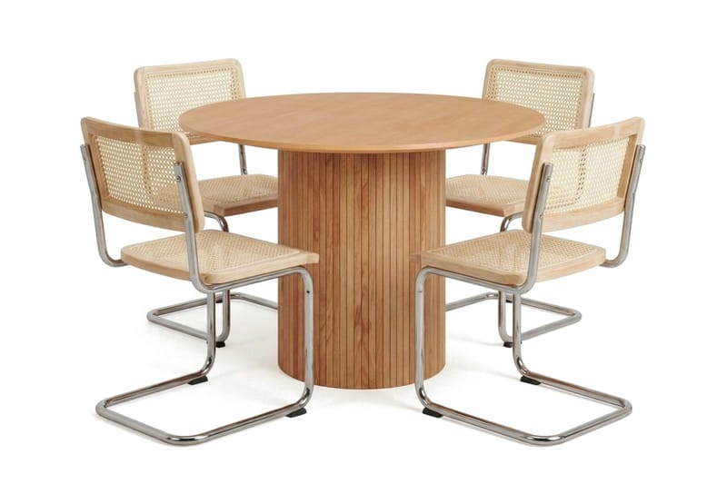 Kopparbo Matgrupp runt 110 cm Ek med 4 Build Matstolar - Ek - Möbler - Matplats - Matgrupp & matbord med stolar