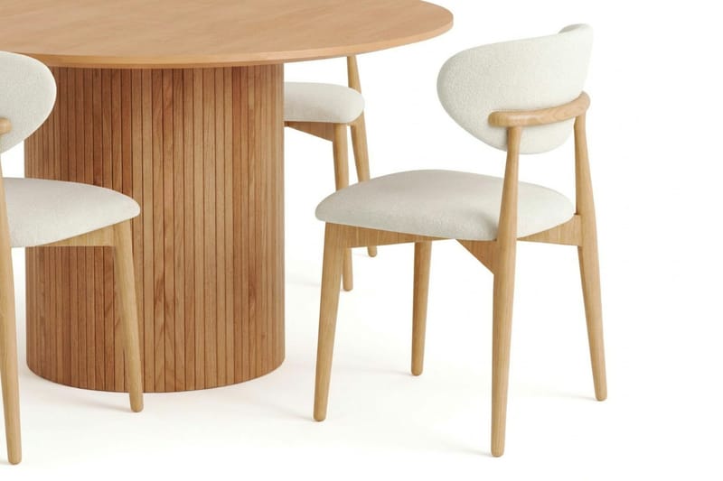 Kopparbo Matgrupp runt 110 cm Ek med 4 Molly Matstolar - Ek - Möbler - Matplats - Matgrupp & matbord med stolar