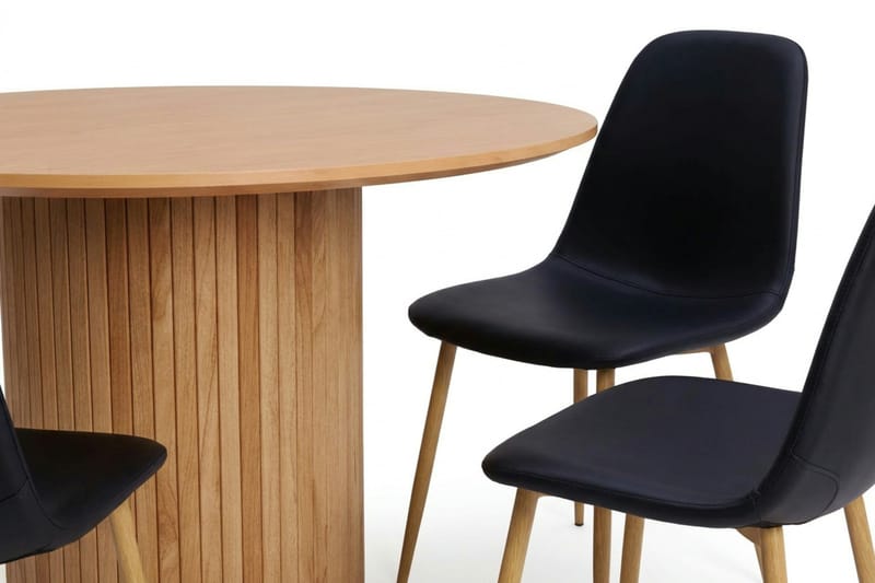 Kopparbo Matgrupp runt 110 cm Ek med 4 Nibe Matstolar - Ek - Möbler - Matplats - Matgrupp & matbord med stolar