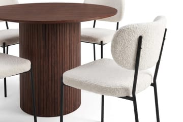 Kopparbo Matgrupp runt 110 cm med 4 Gemmiano Matstolar - Valnöt - Möbler - Matplats - Matgrupp & matbord med stolar