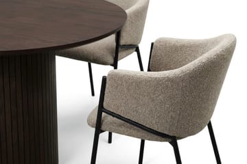 Kopparbo Matgrupp runt 110 cm Rökt Ek med 4 Filip Matstolar - Rökt ek - Möbler - Matplats - Matgrupp & matbord med stolar